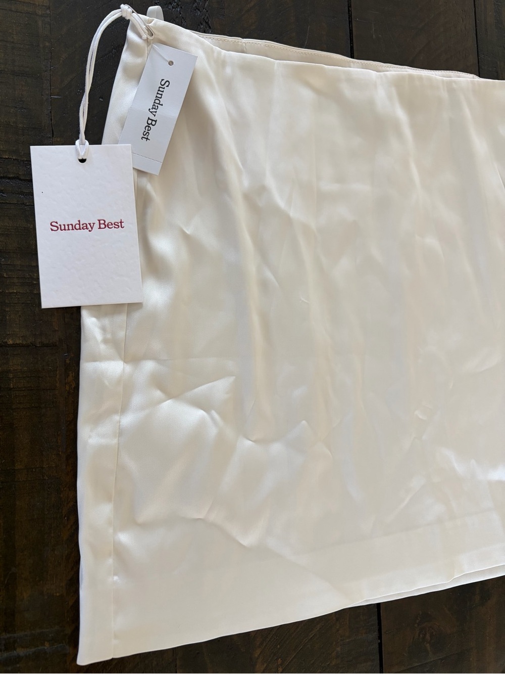 Sunday Best Cream Satin Mini Skirt - Picture 2 of 8